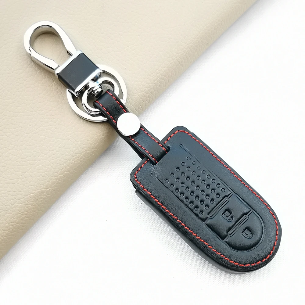 for Toyota Rush Daihatsu Tanto LA600S LA800S LA610S Perodua Smart Case 2/4 Buttons Keychain Leather Car Key Cover