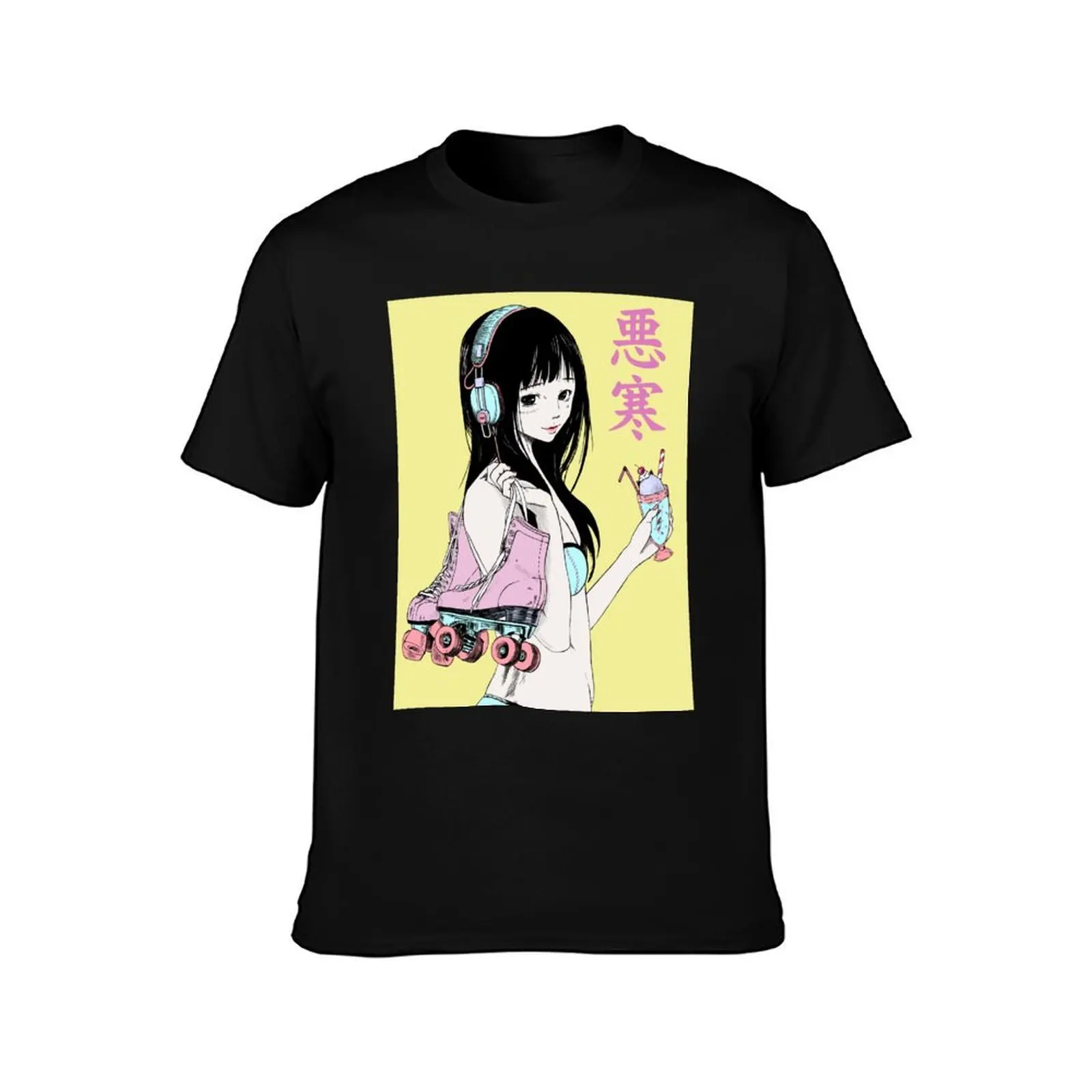 Chill Lofi Summer Girl T-Shirt, Summer Casual Cotton Tee, Oversized Streetwear Tops, Vintage Graphic Print, Unisex Men Women