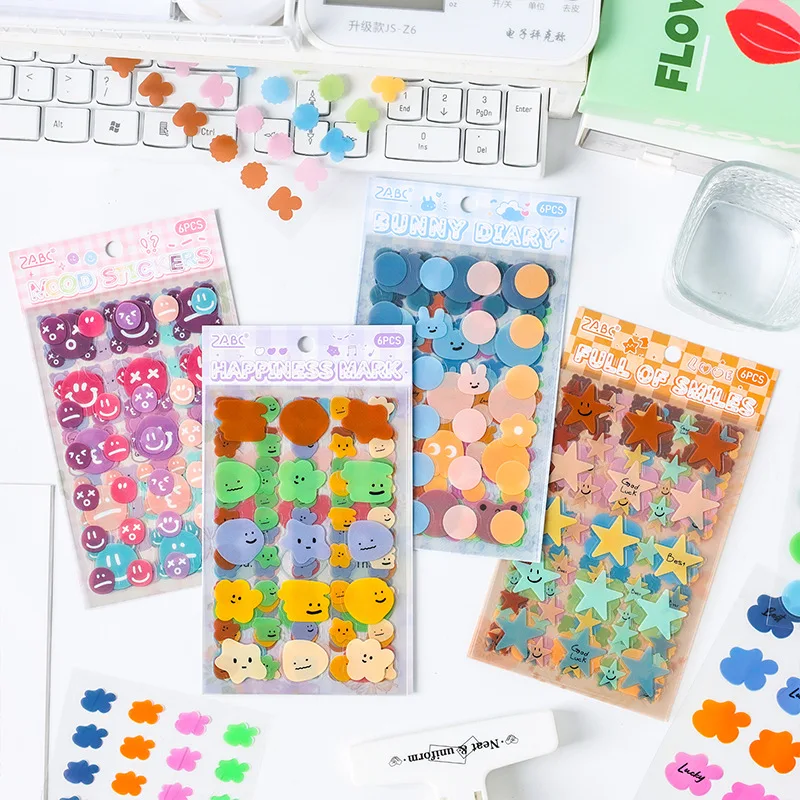 6pcs Kawaii Stationery Stickers Sweet Labels DIY Craft Scrapbooking Album Junk Journal Happy Planner Diary