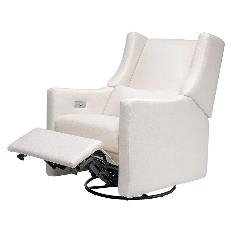 

Babyletto Kiwi Electronic Power Recliner and Swivel Glider with USB Port in Performance Cream Eco-Weave, Water Repellent & Stain