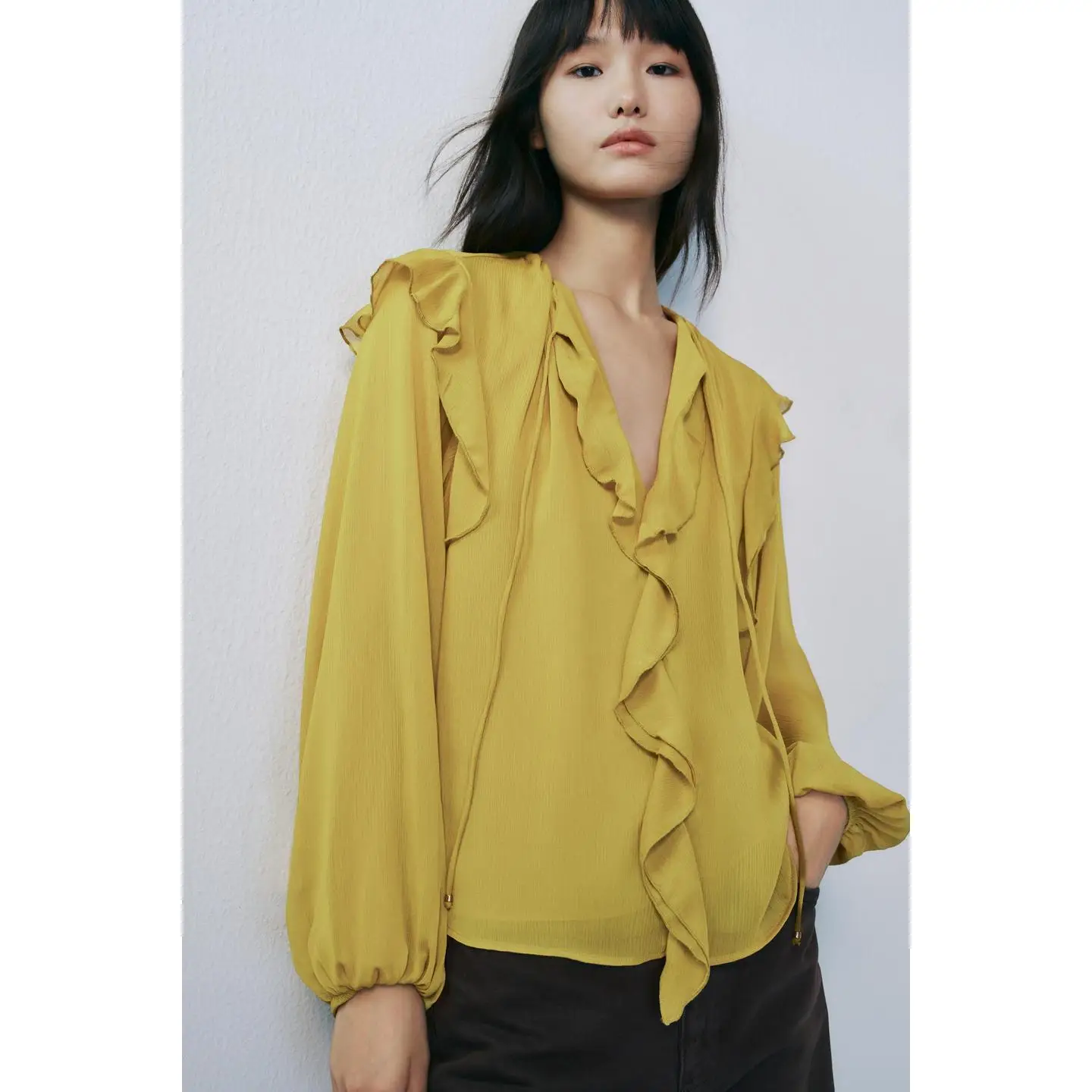 

Милый полупрозрачный декоративный узел с отделкой, круглый Ne Long Sve irt French Sle, свободный крой, тонкий материал