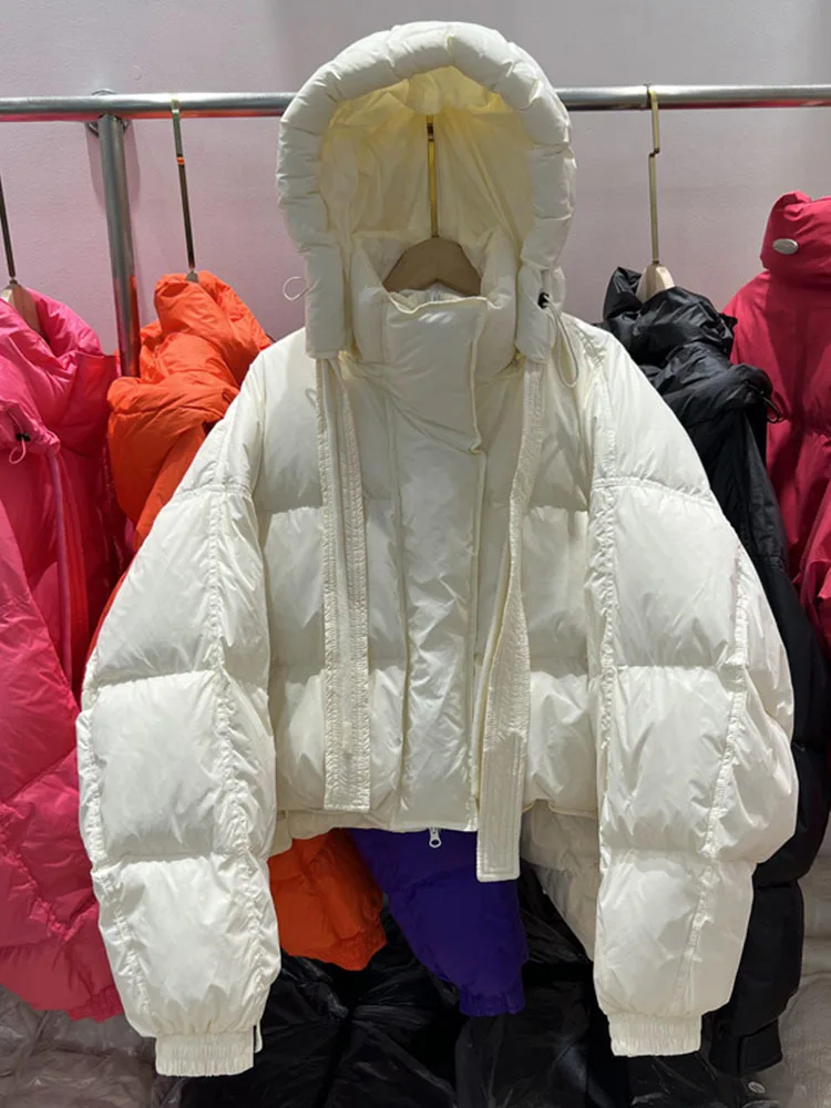 90% 2023 Top Quality Women Winter Coat White Duck Down Parkas Female Thick Warm Windproof Loose Oversived Puffer Jacket