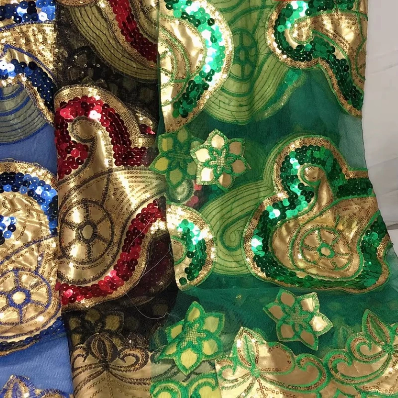 

Mesh Base Sequin Embroidered Fabric for Breathable DIY Sewing Handmade Performance Costume Clothing Fashion Cloth Material
