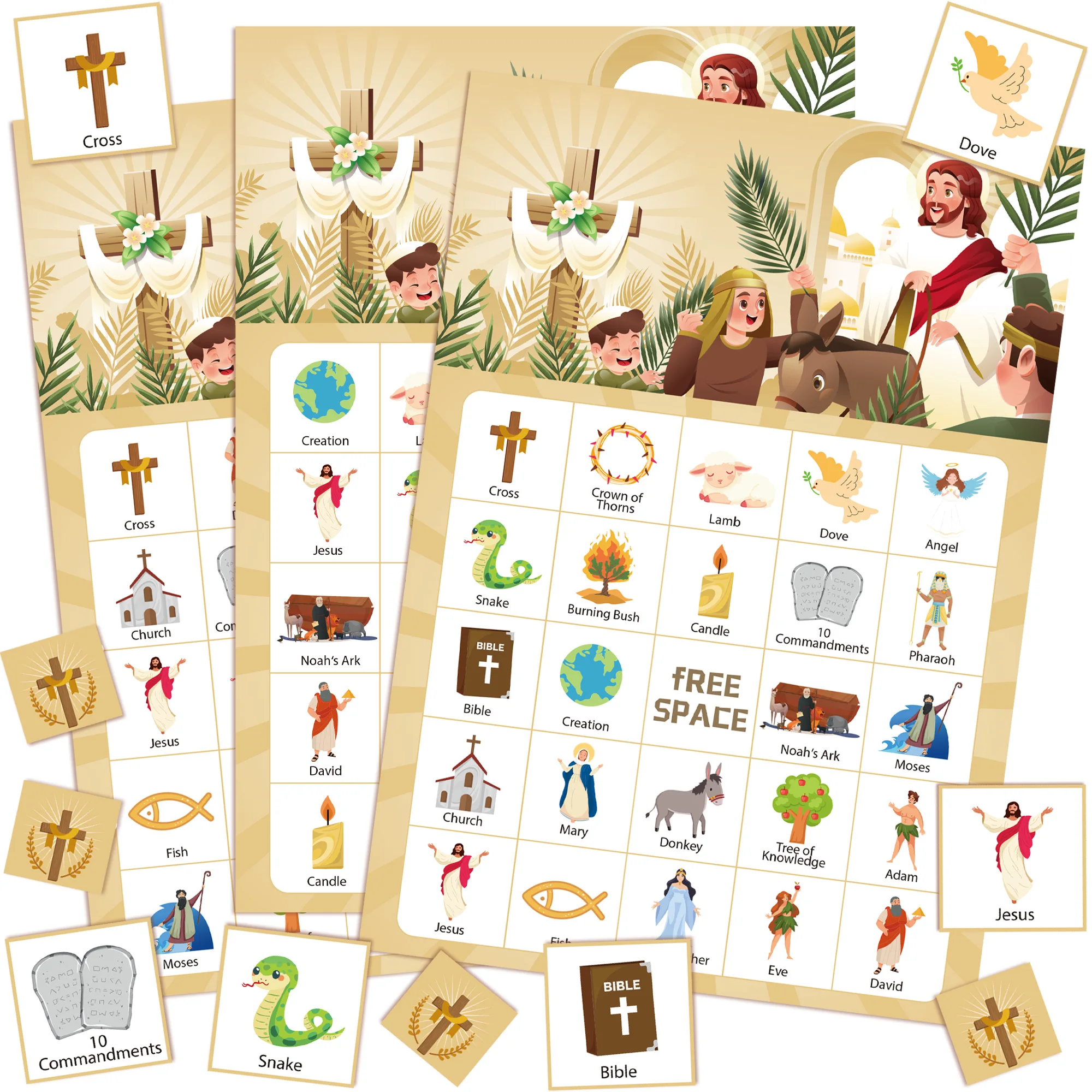 

Набор для игры в бинго «Священная Библия», 38 предметов — карточки для бинго, карточки для вытягивания, маркерные фишки и др. — для вечеринок и игр по теме «Священная Библия»