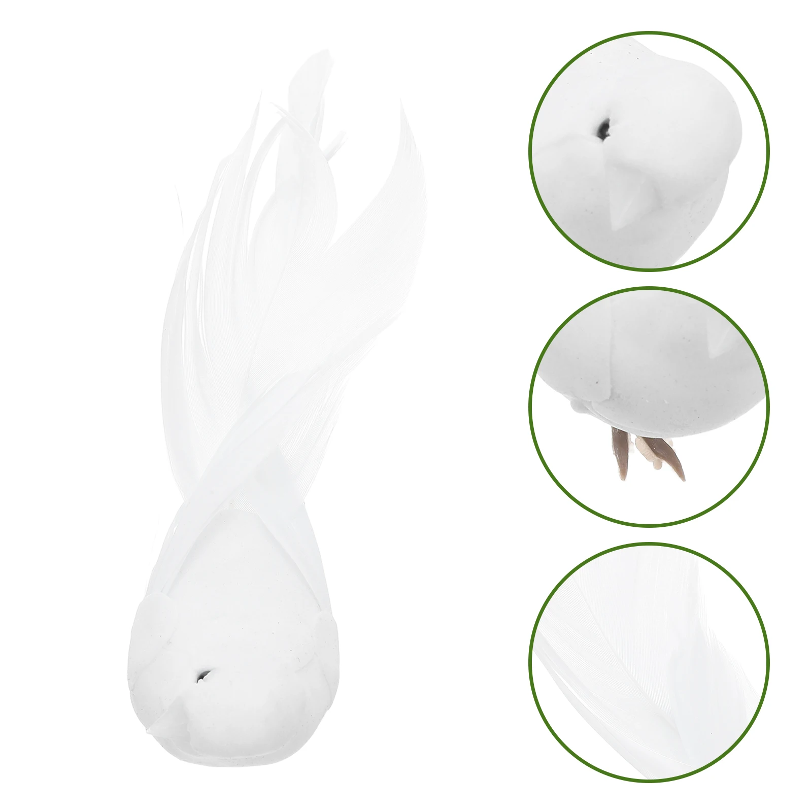 

6Pcs Decorative Artificial White Doves Foam Birds Realistic Lightweight Wedding Christmas Tree Wreath Pigeon Decor