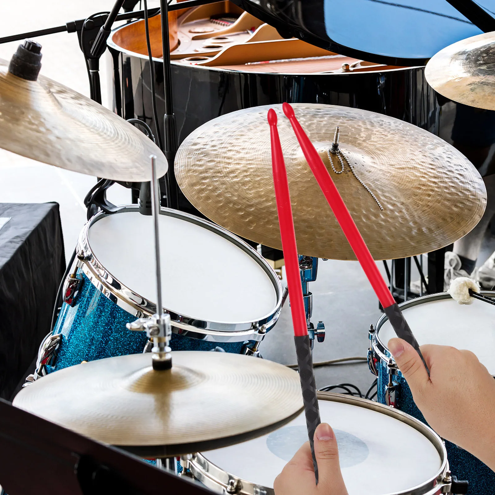 

3Pairs Drumsticks Nylon Non-Skid Covers Sturdy Craftsmanship Durable Suitable Various Drums Drum Mallet Drum Sticks