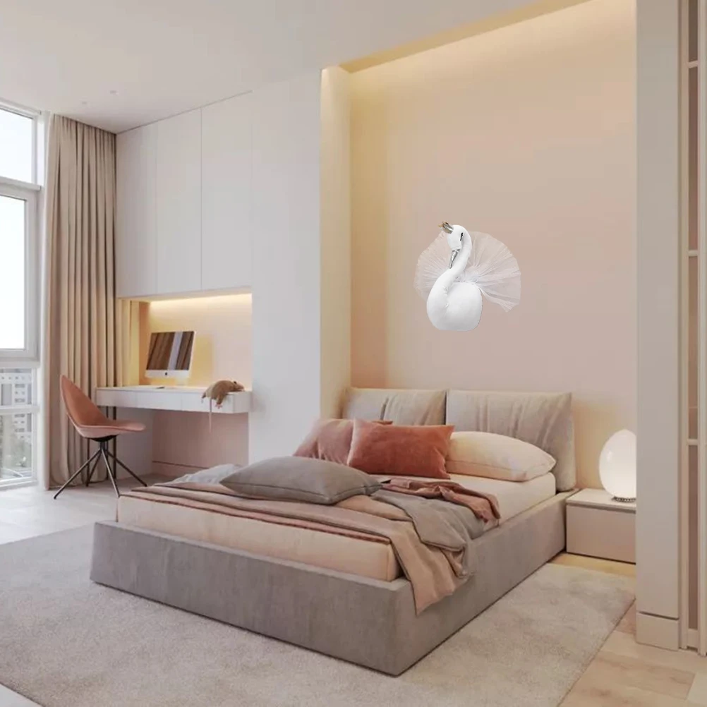 

Modern Pp Mounted Decor For Bedroom Dining Crown Swan Decor Swan Living Room Dining Room Fan Tail Design White