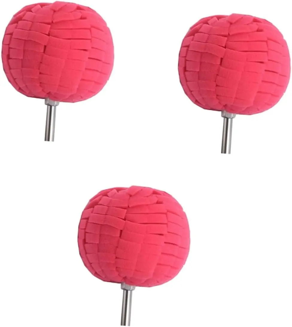 

3pcs Car Hub Polishing Sponge Pads, Round Waxing Sponge Ball, 3.14' Red