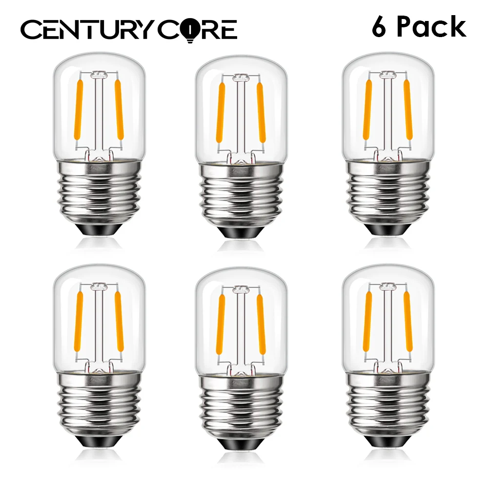 

T28 Led E27 Bulb Warm Light E26 110V 220V 1W Vintage Mini Tube Dimmable Pendant Chandelier Bulbs Filament Lamp Decoration Home