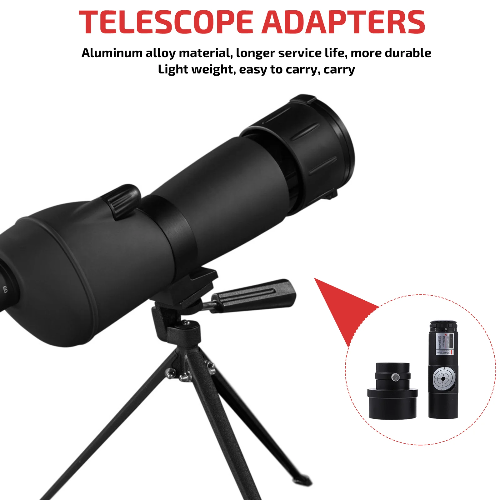 Eyepiece Adapter Telescope Collimator Metal Adjustable Collimation Black Zinc Alloy 7 Level