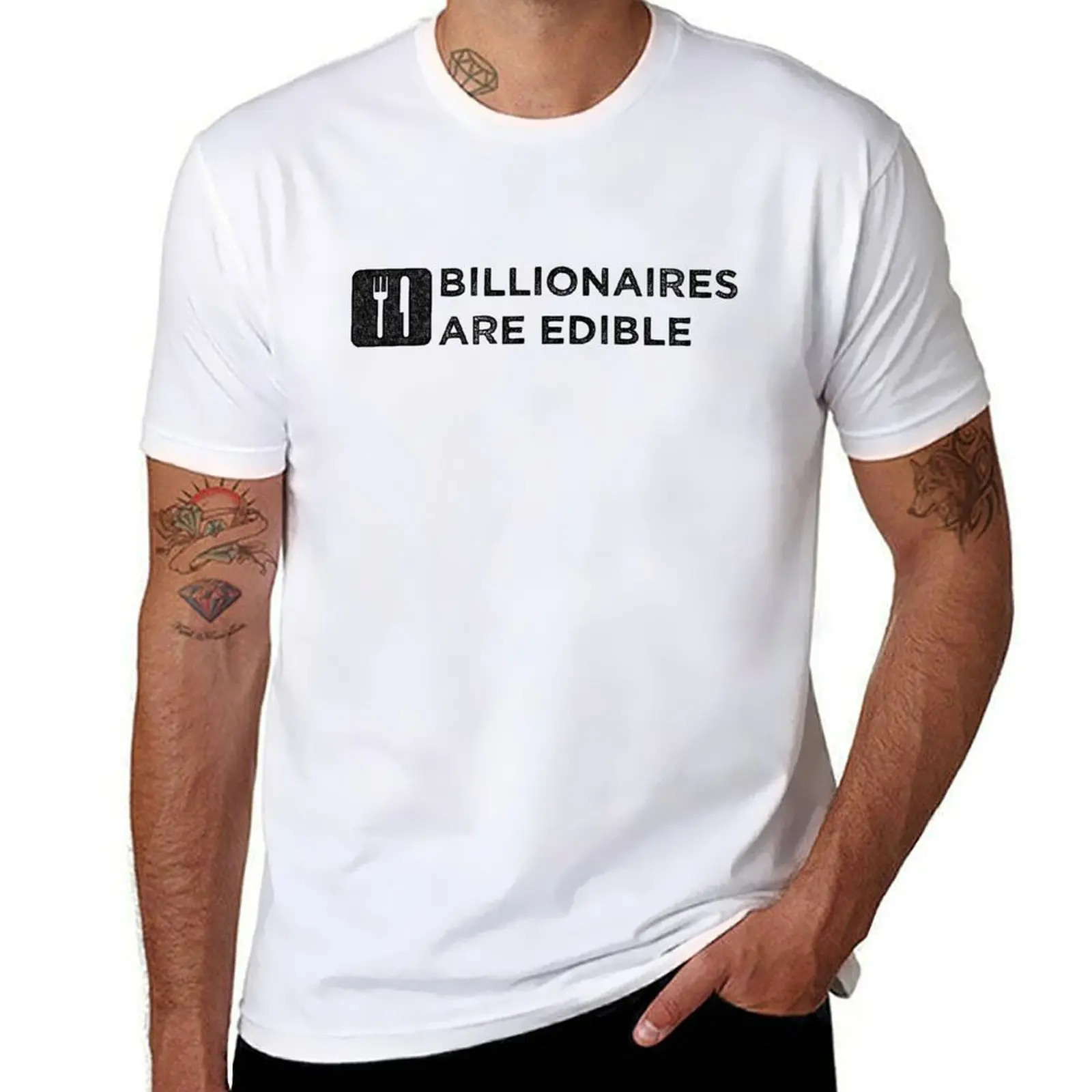 

Billionaires Are Edible (Dark Print) T-Shirt t shirt man plain t shirt for man 100 percent cotton T-Shirt