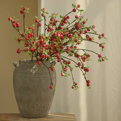 72cm Artificial Single Branch Mini Apple Wedding Flower Light Luxury Home Hotel Restaurant Decoration Flower Arrangement