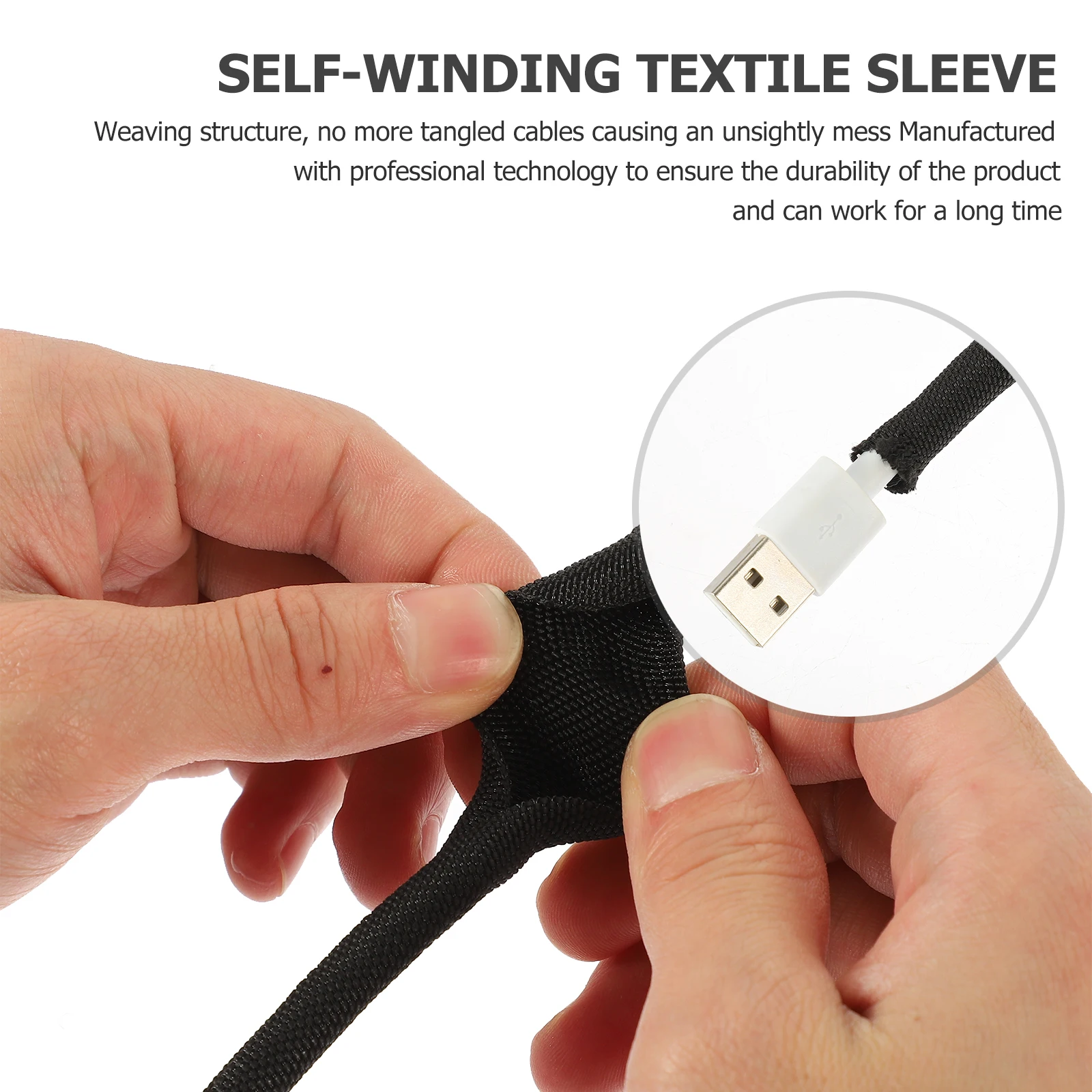 

Self Rolling Sheath Wire Sleeve Desk Cord ganizer Pet Hider Cable Management Sleeves Textile Tubing For Cable ganization Cord