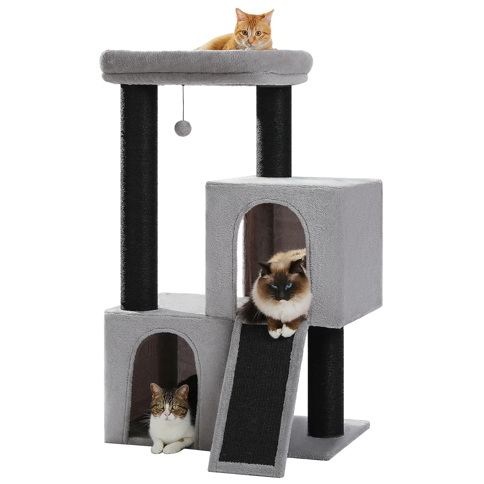 

%a Cat Tree Tower with Large Cat Scratching Post Extremely Large Double Cave Fully Sisal Covered Suitable for Large Cats