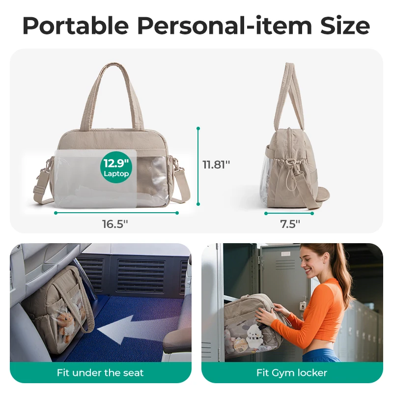 BAGSMART Travel Shoulder Duffel Bag Cute Women Crossbody Tote Bag Function Messenger Casual Outdoor Overnight Sport Gym Bag - Image 3