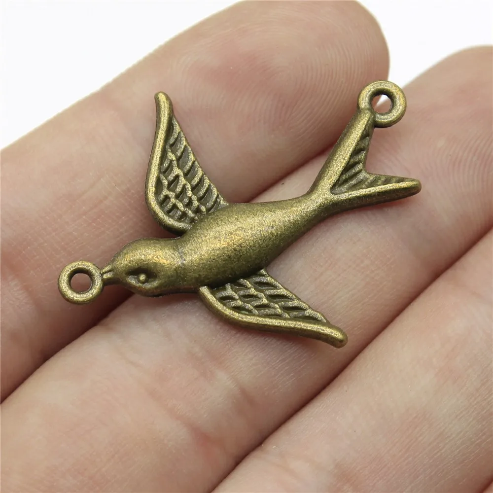 WYSIWYG 4pcs 37x29mm Swallow Bird Connector Pendants Swallow Connector Pendants For Jewelry Making Bird Connector Charm