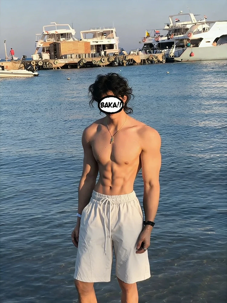 

Qui Dry ort orts for Men Summer Baskeall Training Fitn Running Five Parts Loose Fit Elastic Waist Decorative Stitch