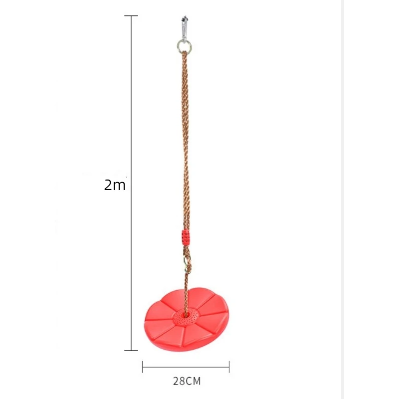 Columpio de disco para niños, columpio colgante de pétalos octogonal grueso rojo y azul para deportes de interior y exterior, mecedora de juguete