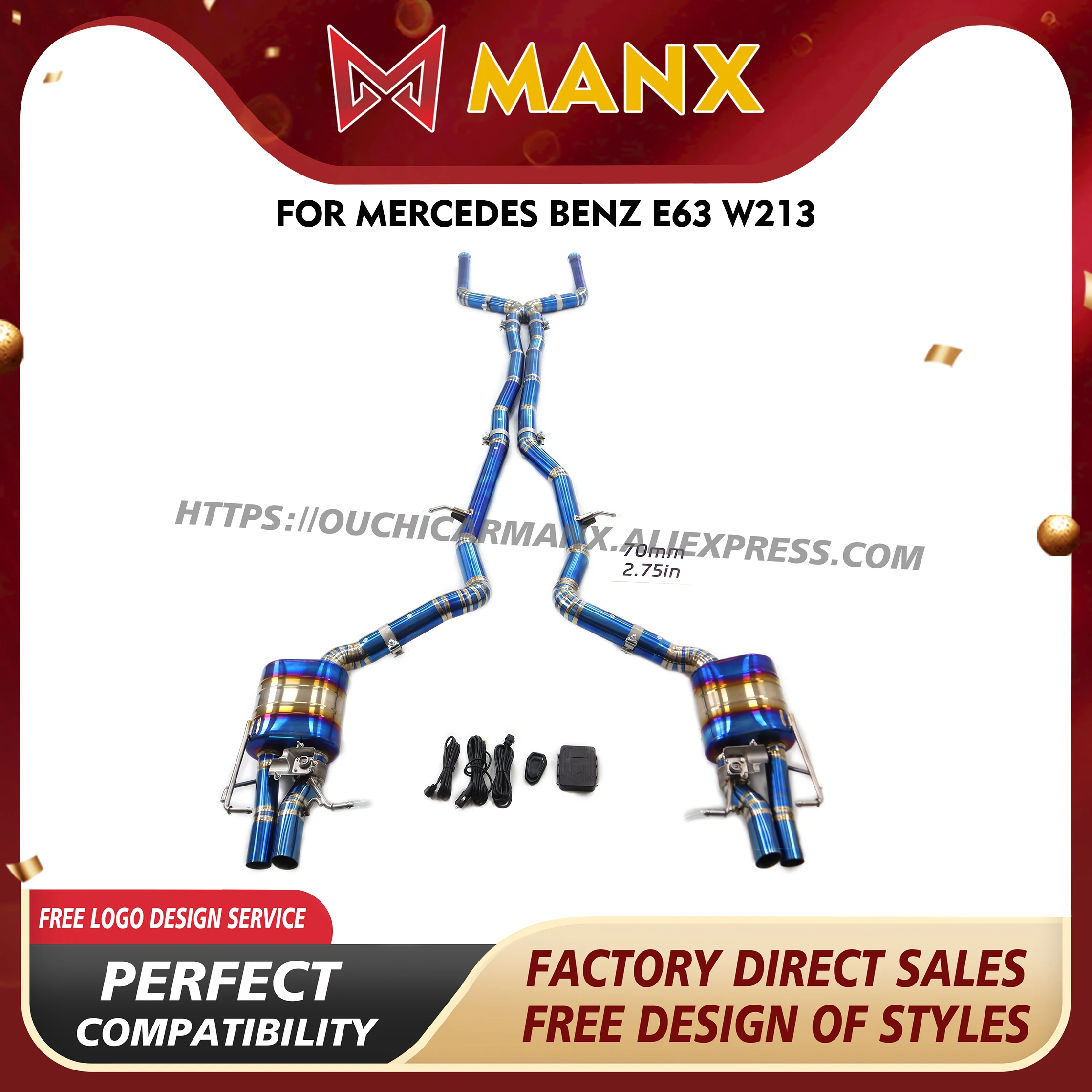 

MANX for Mercedes Benz E63 W213 Catback with OEM Valve Ti Exhaust systems Lossless installation Today's Specials
