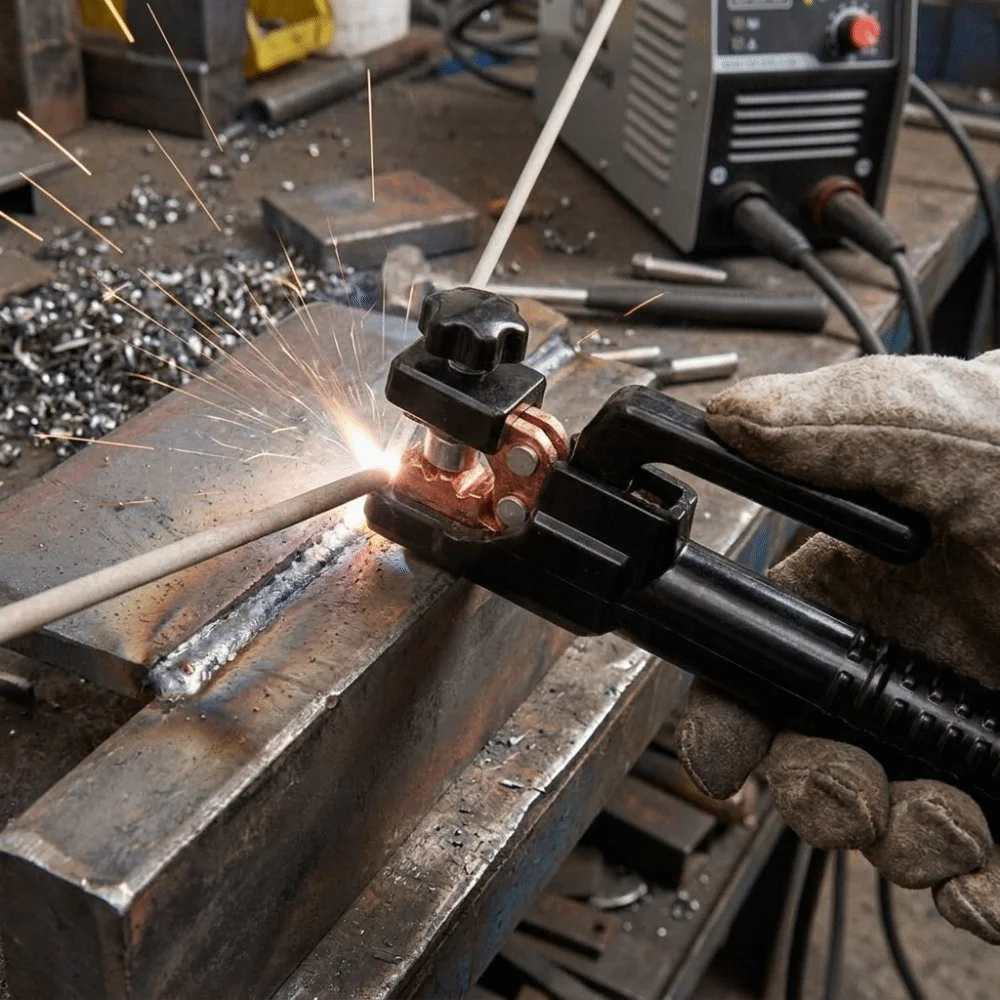 

Solid Copper Material Full Copper Welding Clamp Nylon Handle Great Electrical Conductivity Welding Electrode Holder