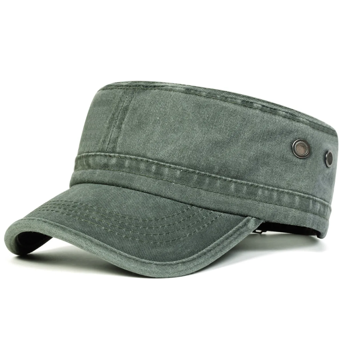 Unisex Solid Color With Pores Series Flat Top Baseball Caps Spring Autumn Sailor Hats Men Flat Top Captain Military Caps