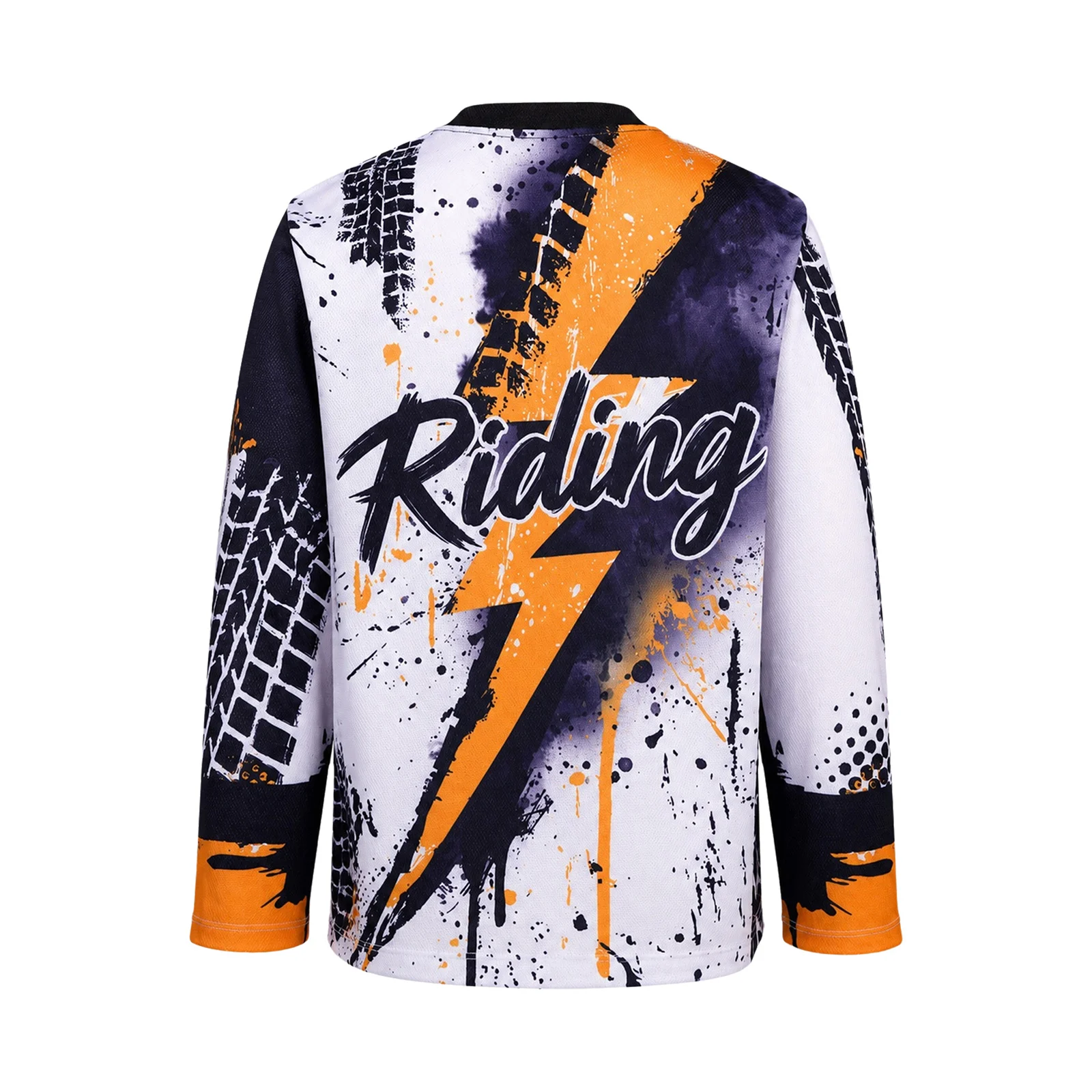 Jungen Dirt Bike Trikot Kinder Motocross Shirt Langarm Schnelltrocknend MTB Radsport-Oberteil Graffiti-Reifendruck Motocross-Trikot – Detail 18