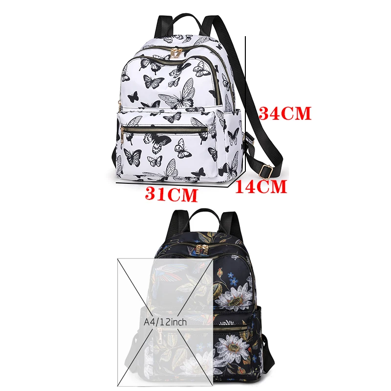 2024 Fashionable Printed Design Backpack With High Quality Nylon Large Capacity Backpacks Luxury Women\'s Brand Travel Bag Sac