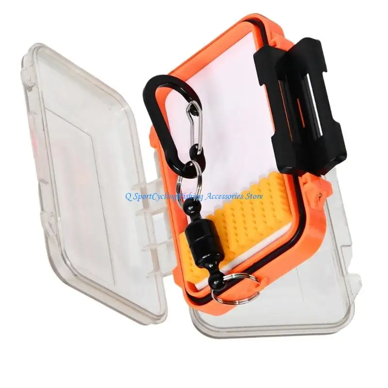 صندوق تخزين عائم لصيد السمك منظم أدوات معالجة مزدوجة الجانب مقاوم للماء وإغلاق مغناطيسي عائم مع حبل قصير