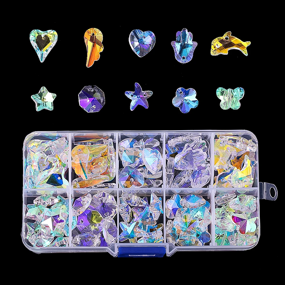 

100pcs Crystal Suncatcher Beads Glass Prisms Loose Beads Chandelier Parts Replacement DIY Jewelry Making Strand Hanging Pendant