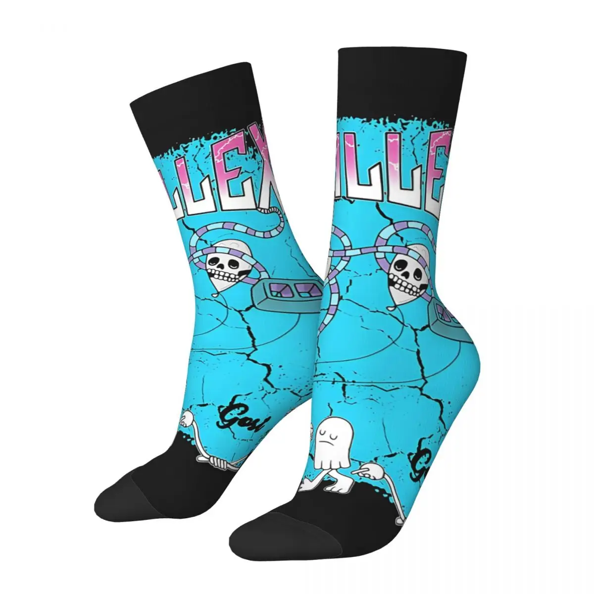 Crazy compression Skrillex Populer Sock for Men Vintage Seamless Pattern Crew Sock Novelty