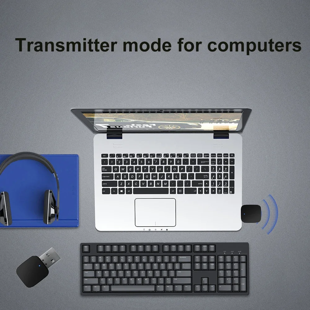 Penerima Pemancar 5.0 Kompatibel dengan Bluetooth Nirkabel 2 In 1 Adaptor Musik USB Audio Stereo 3.5Mm Adaptor USB Mini untuk Laptop