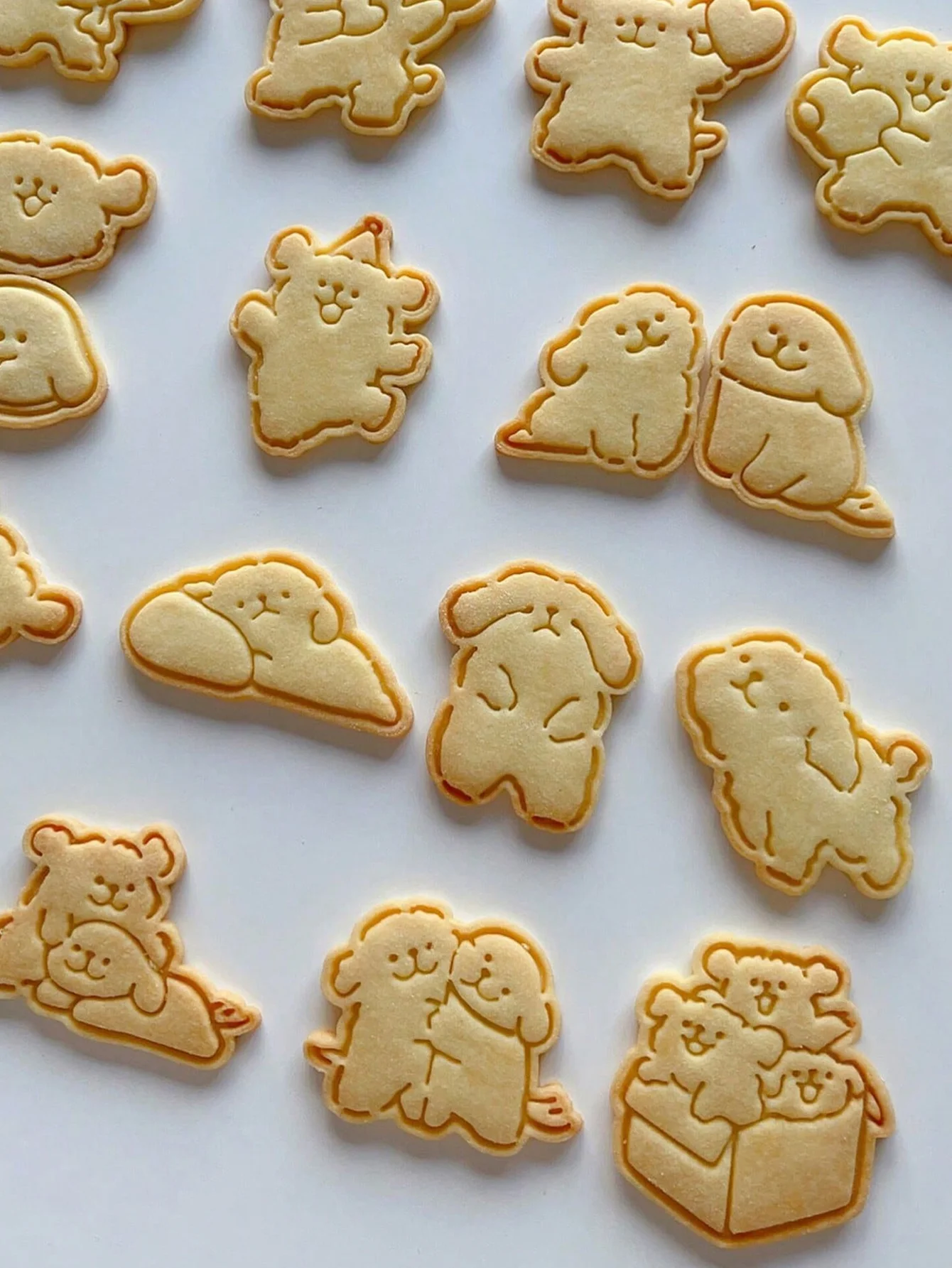 قالب كوكي جرو الخط، طوابع البسكويت، قواطع البسكويت وقوالب الحلوى مع أنماط جرو لطيفة مختلفة، أدوات مطبخ ذاتية الصنع