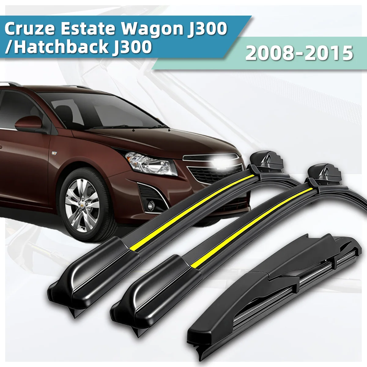 

Щетки стеклоочистителя для Chevrolet Cruze Estate Wagon J300, хэтчбек J300 2008-2015, с натуральной резиновой вставкой, передние и задние дворники для автомобиля