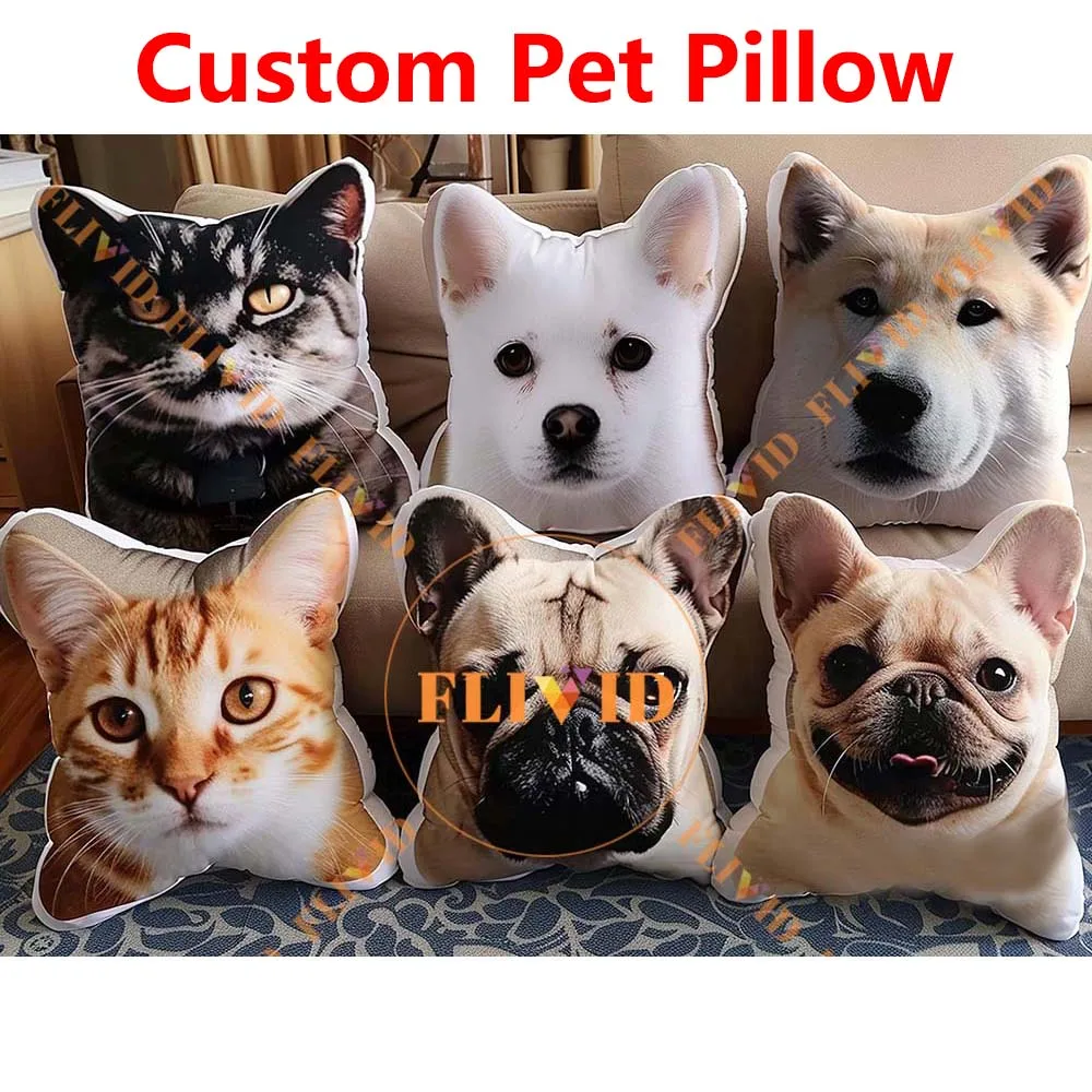 Customized 3D Dog Animal Throw Pillows,Custom Pet Cat Pillow,Personalized Animals Cushion,Birthday Gift,Pet Loss Memorial Gift