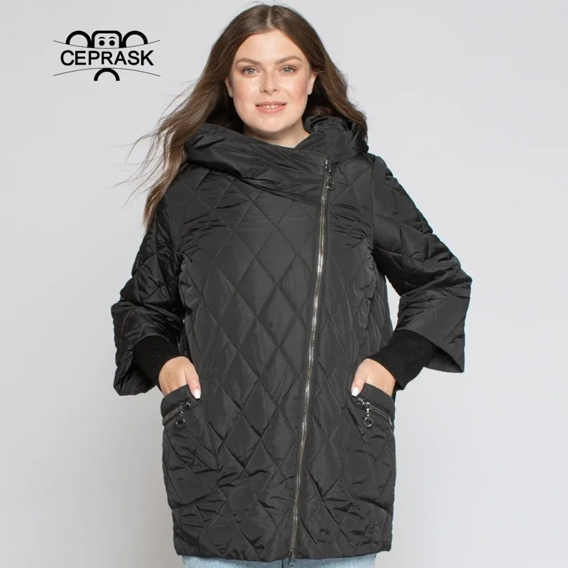 Imagem -02 - Ceprask-cabolsa Longo Acolchoado Feminino Jaqueta de Algodão Outerwear Solto Roupas Grandes Quente Outono Moda Primavera Feminino 2023