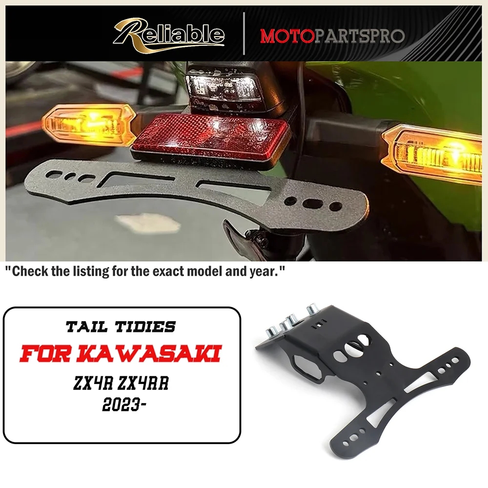 

4R 4RR For KAWASAKI ZX4R ZX4RR ZX-4R ZX-4RR ZX 2023 2024 Motorcycle Accessories License Plate Holder Tail Tidy Fender Eliminator
