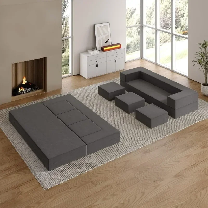 Dual-purpose sofa vacuum compression combined modular multi-folding sofa bed