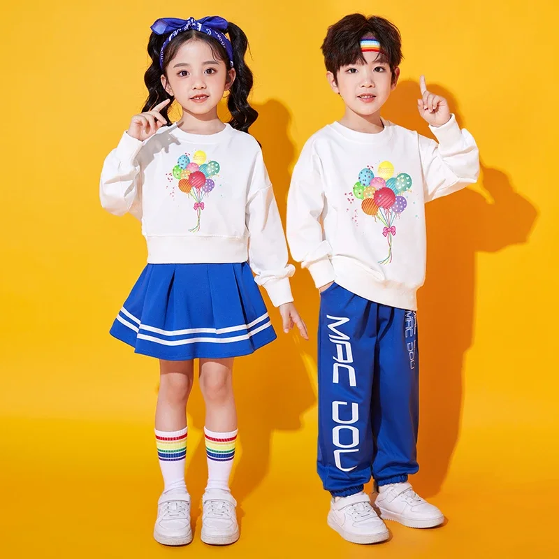 

Long Sleeve T-shirt Pants Rapper Clothes Set Child Performance Stage Outfits Kids Hiphop Streetwear Twin Boy Girl Hip Hop Style