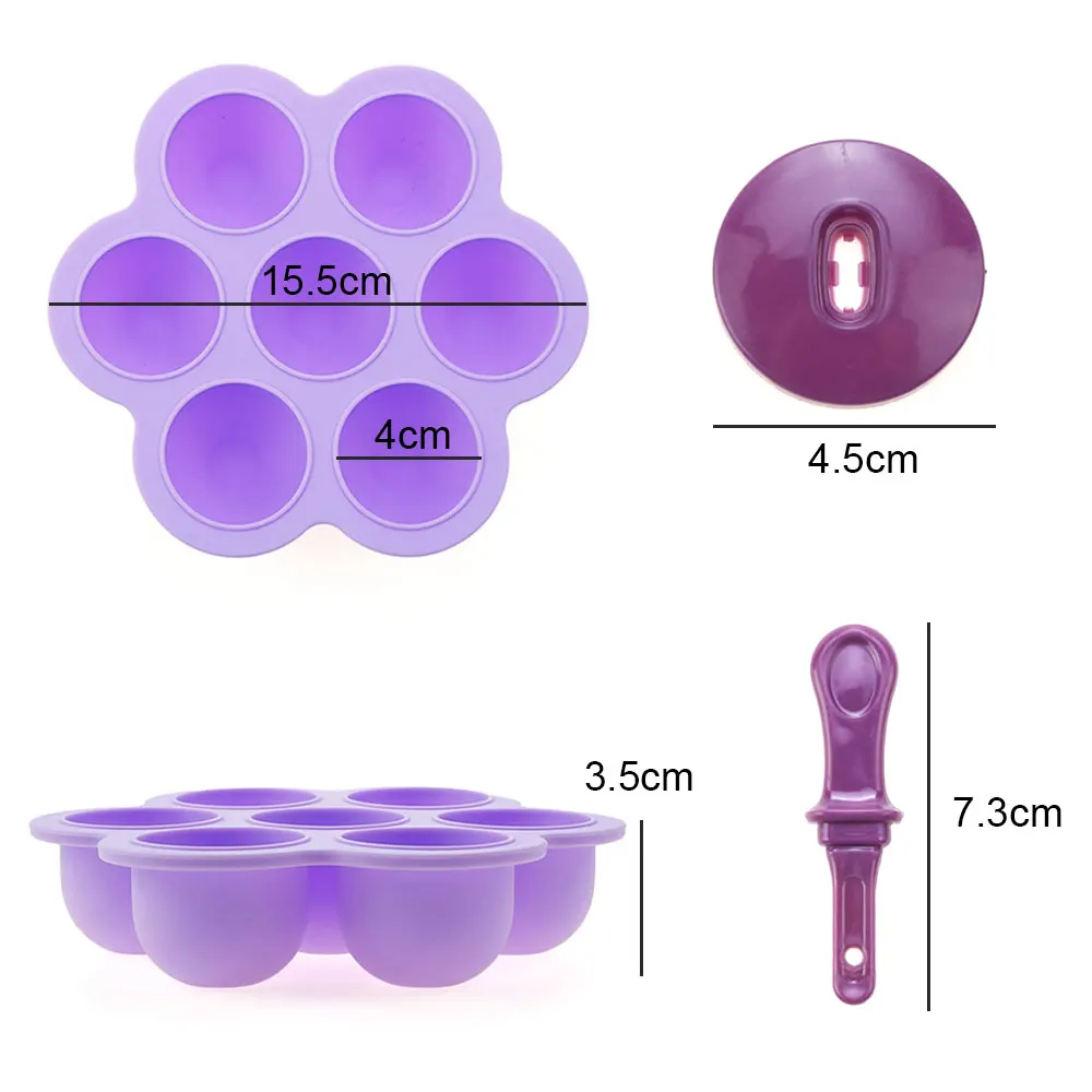 Silicone world 9/7 Holes DIY Ice Cream Pops Silicone Mold Popsicles Molds Children Fruit Shake Home Kitchen Accessories Tools