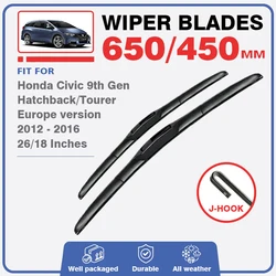 Front Wiper Blades Set For Honda Civic 9 9th Gen 2012 - 2016 Hatchback Tourer Europe Windshield Window Windscreen Accessories