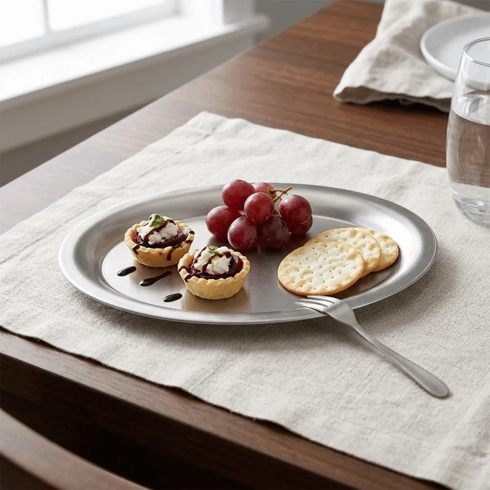 Rustless Steel Steaming Fish Plate Deep Raised Edge Mirror Polished Snack Platter Elongated Oval Thickened Vegetable Plate