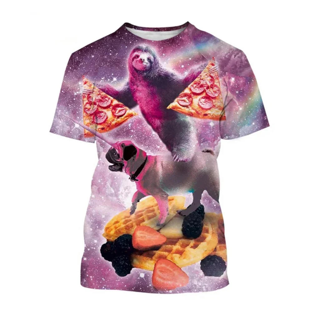 Men's T-Shirt Funny Animal Pattern Short Sleeve Cute 3D Print Casual T-Shirt Round Neck Top Street Fashion Summer Men's Clothing view 3