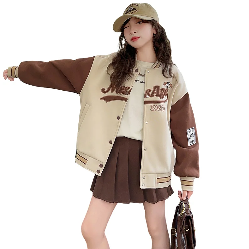 

High Quality Children's Autumn Jacket Baseball Elegant Kids Cotton Clothes For Teen Girls Sports Coats Jackets 5 To 14Years Old