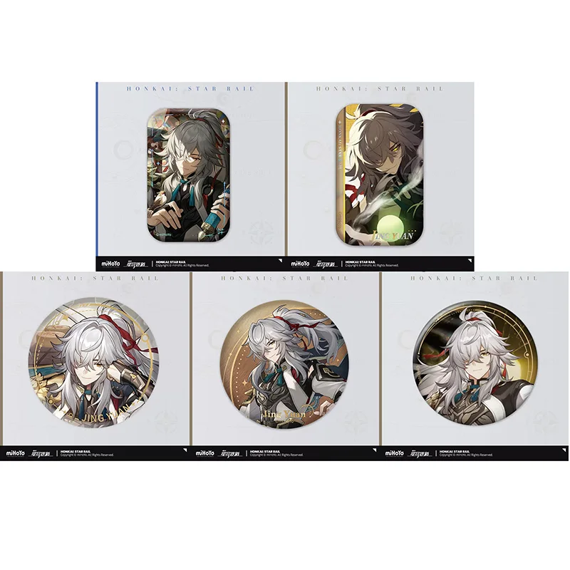 Sunsyea Honkai Star Rail Official Merch miHoYo Original Authentic Theme Series Jing Yuan Badge 5 Pieces (Replaceable)