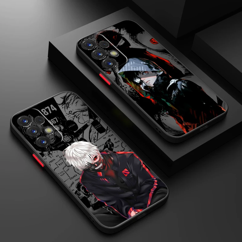 T-Tokyo G-Ghoul Anime Luxury Frosted Translucent For Samsung Galaxy S24 S23 S22 S21 S20 FE S10 S9 S8 Plus Ultra Pro 5G TPU