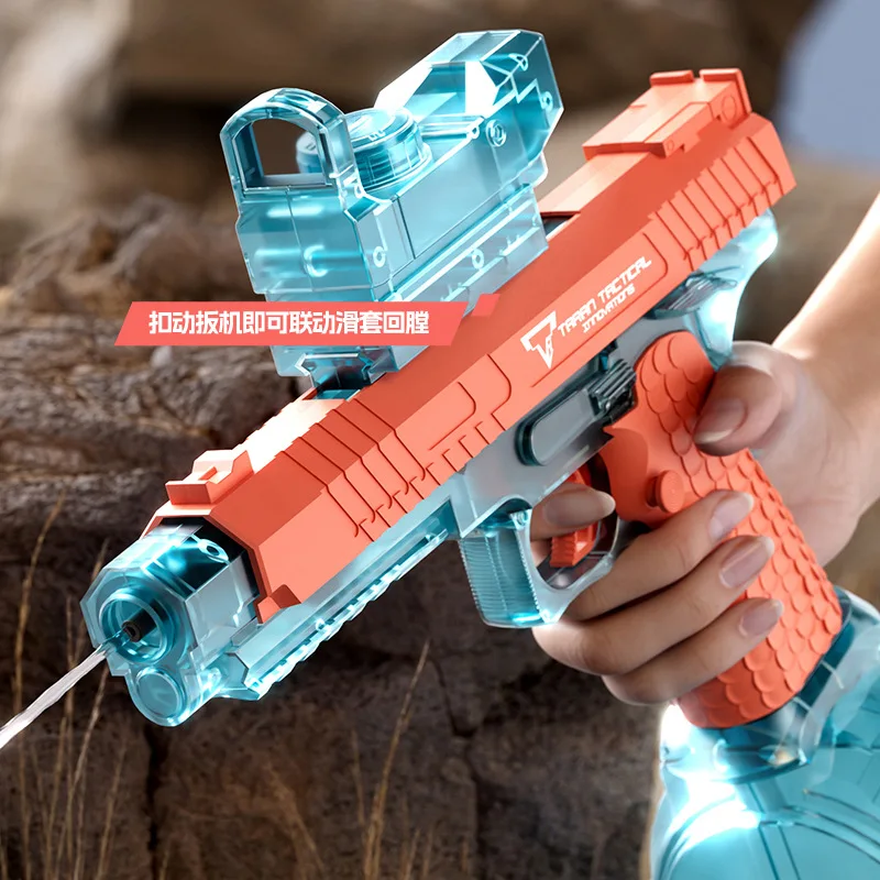 Pistola de água elétrica, ligação de alta velocidade, rebote, respingos de água, festival, brinquedo de jogo de água para jogos de piscinas, jogos de praia