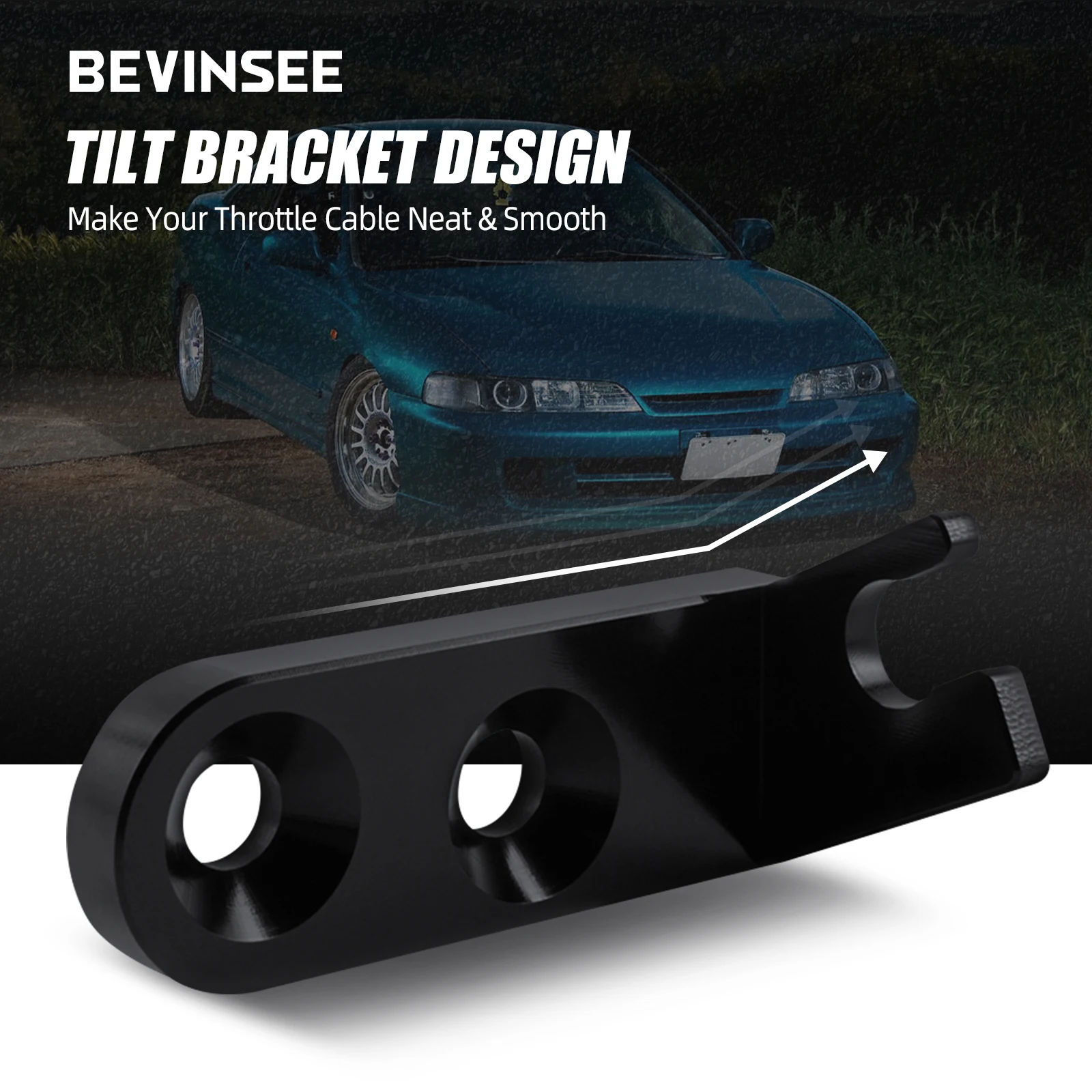 BEVINSEE Intake Manifold Throttle Cable Bracket with Bolts for Honda B20 B17 B16 B18 for Honda Civic for Acura Integra