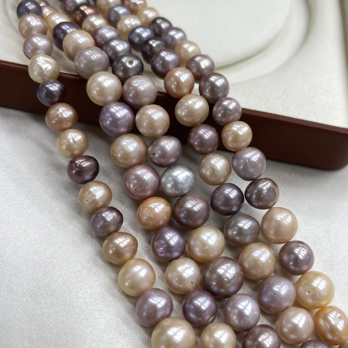

Natural Freshwater Pearls Beads String 11-12mm Colorful Round Pearl Beads for Jewelry Making Diy Necklace Bracelet Accessories