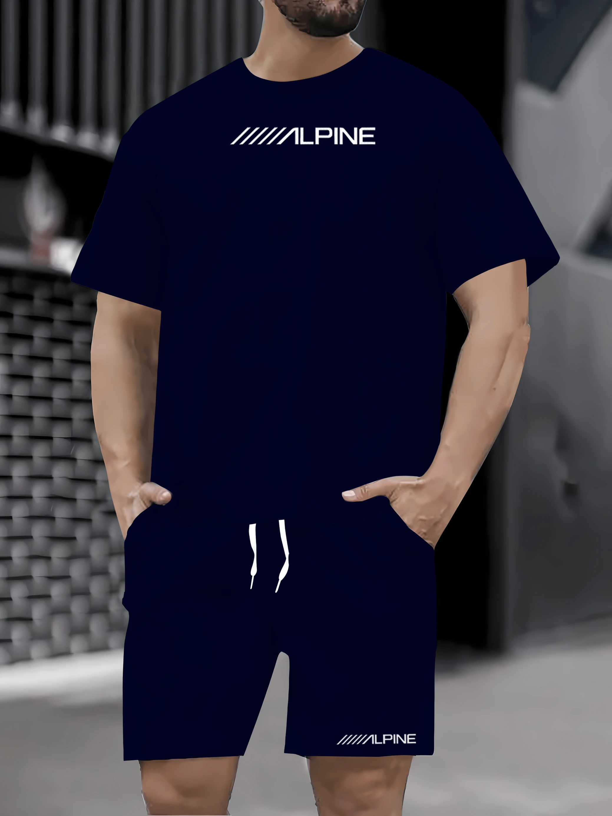 

Лето 2025 г., новая мужская футболка для отдыха и покупок с рисунком паука, модная свободная футболка с круглым вырезом и короткими рукавами с принтом + шорты, комплект