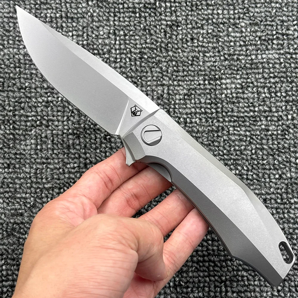 

Hot selling outdoor tactical folding knife M390 steel TC4 titanium alloy handle EDC field survival convenient tool fruit knife